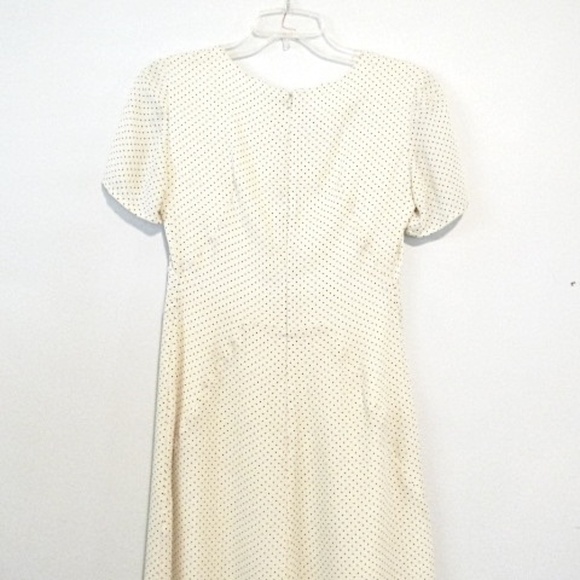 Vintage Laura Ashley Ivory Polka Dot Silk Dress, Size 4 - Picture 8 of 9